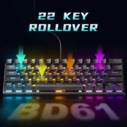 Teclado Mecánico 60% Gaming Keyboard Gamer Mechanical Keyboards PC Teclados Laptop Oficina Mini Key Board Klavye Teclas White