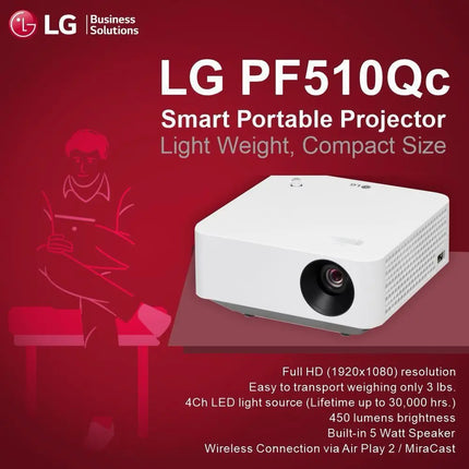 Compact Convenient 4K Ready FHD Laser 16:9 Built-in Battery Smart WiFi for 450 Lumens 5W Speakers Projector