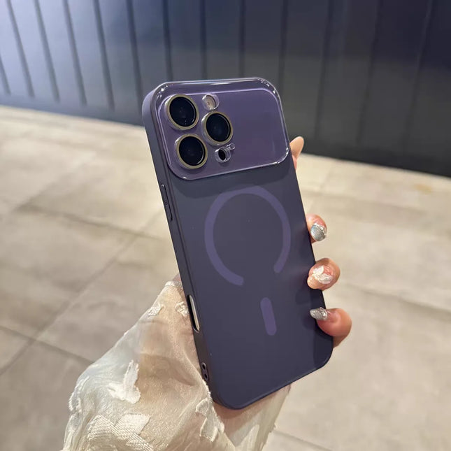 Luxury Lens Glass Protect Frosted For Magsafe Phone Case For iPhone 17 Air 16 15 14 13 12 Pro Max Magnetic Wireless Charge Cover
