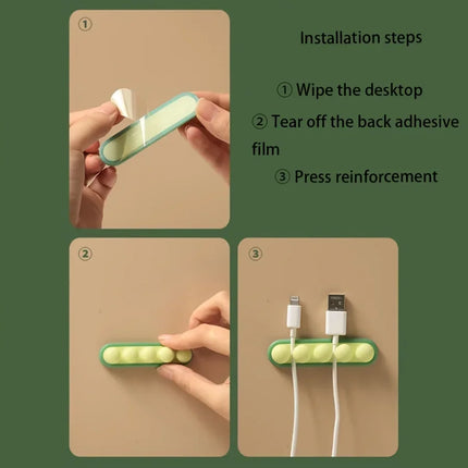 Silicone Cable Management Clip Table And Bedside Table Wire organizer Charging Cable Bracket Clip For Walls And Tabletops