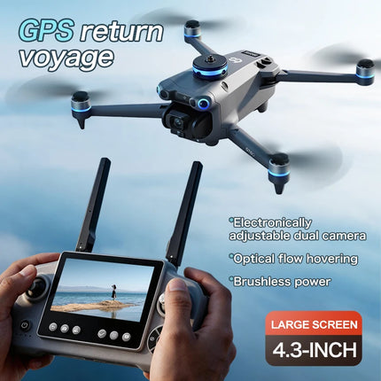 GT60 4K GPS Drone Professional with  4.5Inch Screen WiFi FPV Aerial Photography 360° Obstacle Avoidance Quadcopter Airdrop Toys