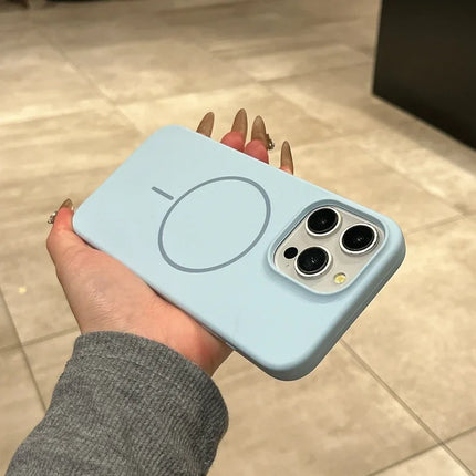 Liquid Silicone Phone Case For iPhone 11 12 13 14 15 16 17 Pro Max Plus Air Magnetic Wireless Charger Shockproof Bumper Cover