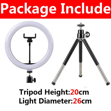 12 inch LED Ring light Photography Lighting Phone Ringlight With Tripod Stand USB Round Fill Lamp for Youtube Phone Video Live