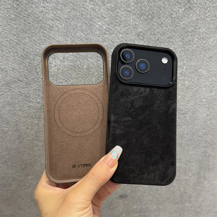Flannel Fabric for Magsafe Phone Case for iPhone 16 17Pro Max 17 15 Pro 13 14 12 Wireless Charging Alloy Lens Bumper Cover