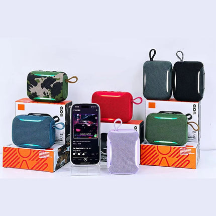 Go5 Portable Bluetooth 5.4 Speakers Hi-Fi Audio IP68 Waterproof Built-in Mic TWS Double-Sided Mesh Speaker for Outdoor Party