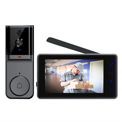M16A Wireless Video Doorbell 4.3inch Waterproof 1080P 2.4G Video Camera IPS Screen Infrared Night Vision Doorbell