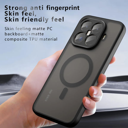 Case For Xiaomi 15T Pro Magnetic Wireless Charging Soft TPU Frame Translucent Matte Hard Plastic Shockproof Phone Back Cover
