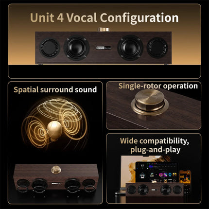 Lenovo C02 multimedia speaker, Bluetooth speaker, wired/Bluetooth dual-mode speaker, retro speaker, universal for TV, computer, and mobile phone, subwoofer