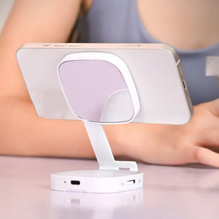 360° Rotation Magnetic Phone Selfie Light 3 Color with Makeup Mirror Mobile Phone Fill Light Dimmable Portable