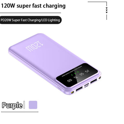 100000mAh Power Bank 120W Super Fast Charging Large Capacity Mobile Phone Power External Battery Mobile Phone Accessories