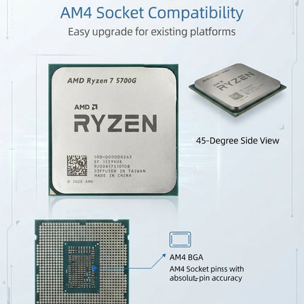 Entry-level Gaming PC Chip Brand New AMD R7 5700G APU Integrated Graphics Socket AM4 Desktop Processor
