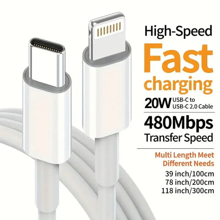 3PCS 6PCS for iPhone 20W USB C Carplay Cable Car Charger Cord  Fast Charging Data Transfer for iPhone 14 13 12 11