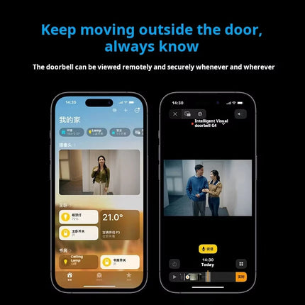 Aqara Smart Video Doorbell G4 1080P HD Pixels Visual WiFi Door Bell Smart Home Remote Control Electronic Cat Eye For Homekit App