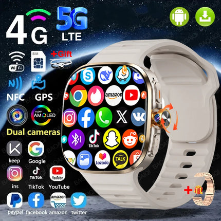 2.40 inch Larger Screen 4G/5G Smartwatch With 190° Rotary Camera GPS Position WIFI Connect App Download Android 10.0 Smart Watch