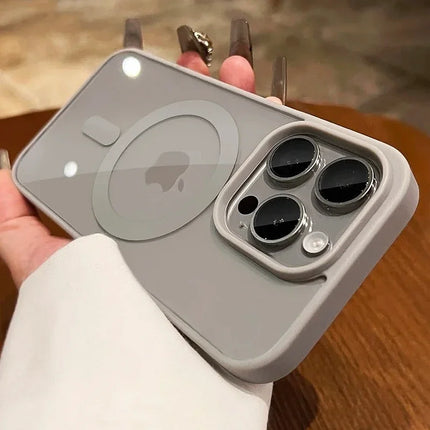 Luxury Transparent Magsafe Phone Case For iPhone 11 12 13 14 15 16 Pro Max Plus Mini Magnetic Clear Bumper Cases Cover