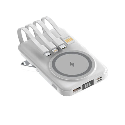 New Magnetic Power Bank 20000mAh Fast Charging Wireless W/ Cables Stand for IPhone Magsafe Powerbank Portable External Battery
