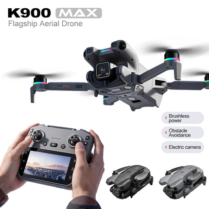 K900 Foldable RC Drone,4.5"Screen Remote,AirDrop,4-Way Obstacle Avoid,2K FPV,Optical Flow Positioning,Birthday Holiday Gift Toy