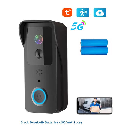 5G 2.4G WiFi Video Doorbell 1080P Tuya Smart Outdoor Wireless Intercom Waterproof Wireless Camera with AC/DC Power Supply