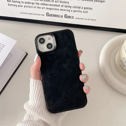 Flannel For Magsafe Phone Case for iPhone 16 Pro Max 15 15Pro 17 Matte Wireless Charging Back Cover Microfiber Protective Shell