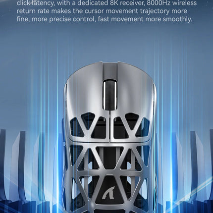 Attack Shark R2 Gaming Wireless Mouse PAW3950 8K Magnesium Alloy Lightweight Gaming Mouse Bluetooth Tri-Mode for Gaming/Office