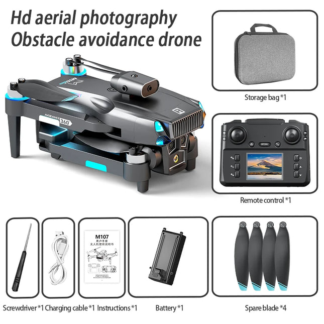 2026 New M107 5G Drone 3000m Long Range 20min Battery Brushless Night Vision Obstacle Avoidance Optical Flow Hover Foldable RC