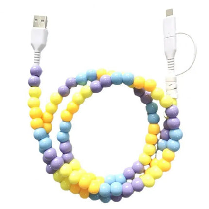 60W PD3.0 Charging Cable for IPhone Fast Data Sync Beads Phone Cable 480 Mbps USB 8-pin Charging Cable For All Phones