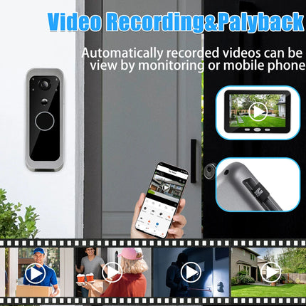 Smart Home Security Ring Bell Video Intercom 1080P Motion Detect Tuya Video Doorbell With 5 Inch Screen