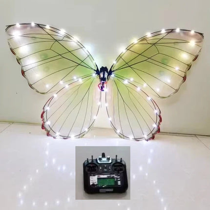 Flysky RC Butterfly Drone Bionic Flying Insect Toy with LED Light & Colorful Wings Remote Control Drone for Wedding Proposal