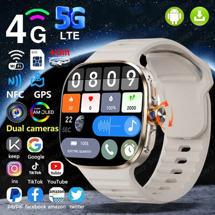 2.40 inch Larger Screen 4G/5G Smartwatch With 190° Rotary Camera GPS Position WIFI Connect App Download Android 10.0 Smart Watch