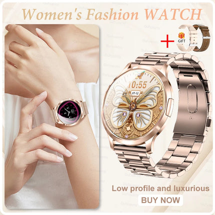 2026New Ultra-thin Women Smart Watch HD AMOLED Full Touch Screen Bluetooth Call Blood Pressure IP68 Waterproof NFC 7.3mm bracele
