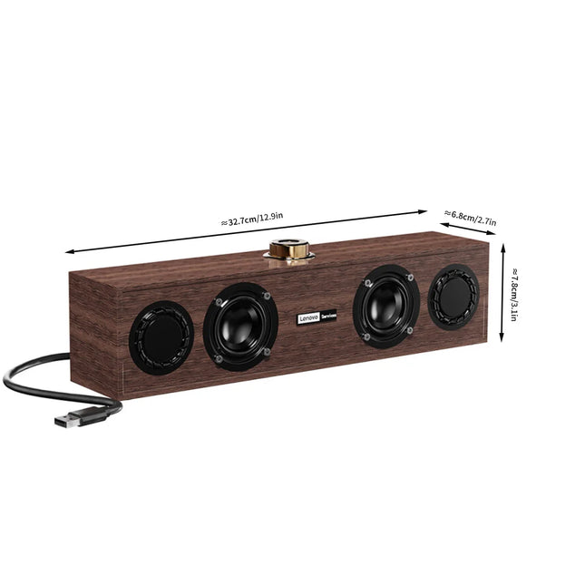Lenovo C02 multimedia speaker, Bluetooth speaker, wired/Bluetooth dual-mode speaker, retro speaker, universal for TV, computer, and mobile phone, subwoofer