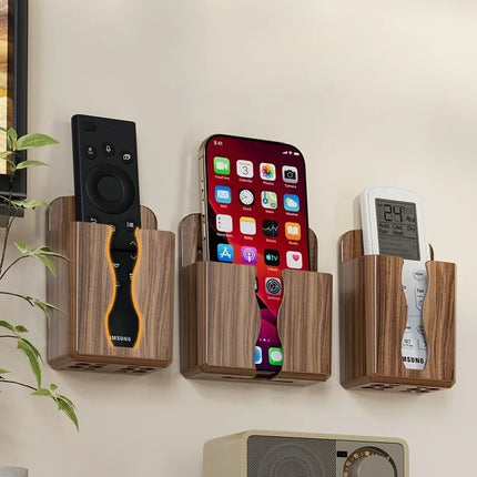 Adhesive Phone Charger Case and Remote Holder for Wall, Bathroom Organizer