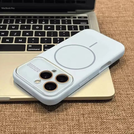 Large Window For Magsafe Phone Case For iPhone 16 15 14 17 Pro Max Acrylic Wireless Charging Shockproof Protection Phone Cover