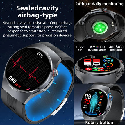 LIGE New Body Fat Analysis Health Smart Watch ECG+PPG Uric Acid Blood Pressure Blood Oxygen Clock Call Smart Watch For Men Women