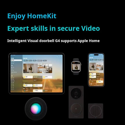 Aqara Smart Video Doorbell G4 1080P HD Pixels Visual WiFi Door Bell Smart Home Remote Control Electronic Cat Eye For Homekit App