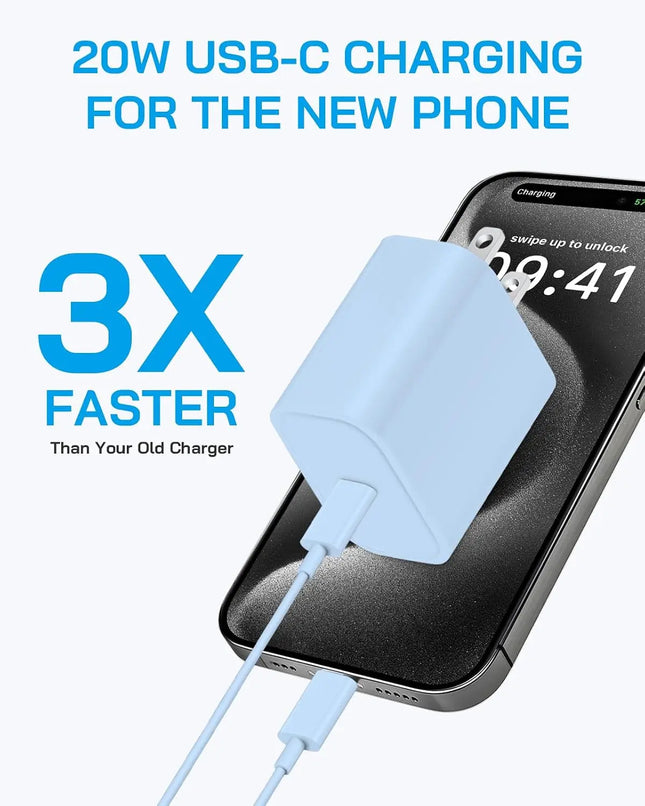 3 Pack Charger Fast Charging USB C Charger Block with 6 FT Type C Cord Compatible For iPhone 15 16 17 Pro Max For iPad Pro