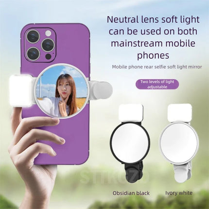 STTKGZD Selfie Reflector Mirror Mobile Phone Fill Light Kit Portable Mobile Mirror Clip Storage Bag Mobile Phone Rear Camera