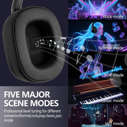 Smart AI Translator Headphones Hybrid Active Noise Cancelling Wireless With Magnetic Touch Control LED Display Screen