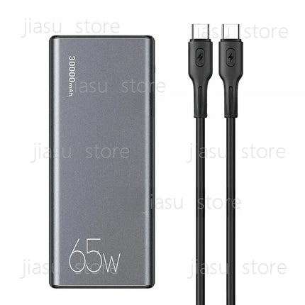 65W 30000mAh Fast Charging Power Bank for Laptops, with 100w USB Cable