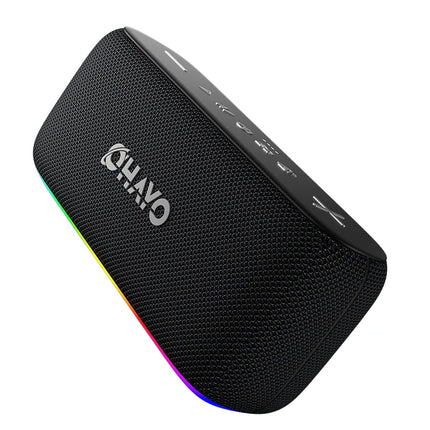 OHYAO Bluetooth Speaker 6.0, 60W Stereo Sound, Titanium Membrane Drivers, RGB Lights, Individual EQ, For Home, Outdoors, Garden