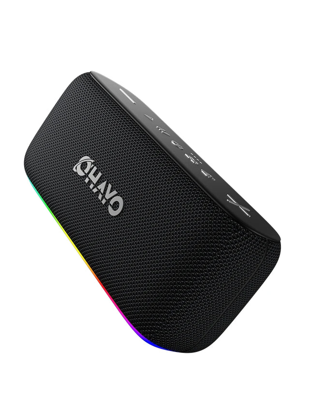 OHYAO Bluetooth Speaker 6.0, 60W Stereo Sound, Titanium Membrane Drivers, RGB Lights, Individual EQ, For Home, Outdoors, Garden