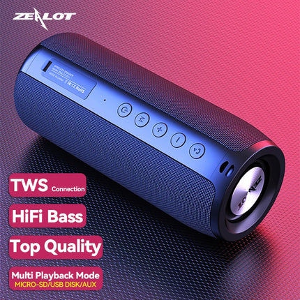 ZEALOT Wireless Bluetooth Speaker TWS Portable Bass Stereo Outdoor Waterproof Support AUX USB Disk TF Card