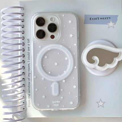 Korean Ins Creative White Star Simple Cartoon Cute For Magsafe Phone Case For iPhone 11 12 13 14 15 16 Pro Max Plus Matte Cover