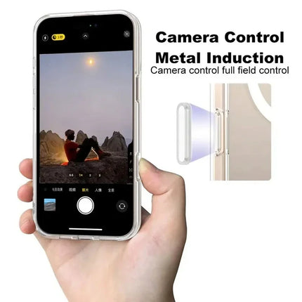 Luxury Camera Control Photo Button Magsafe Phone Case For iPhone 16 Pro Max 16 Plus Magnetic Wireless Charge Clear Cases Cover