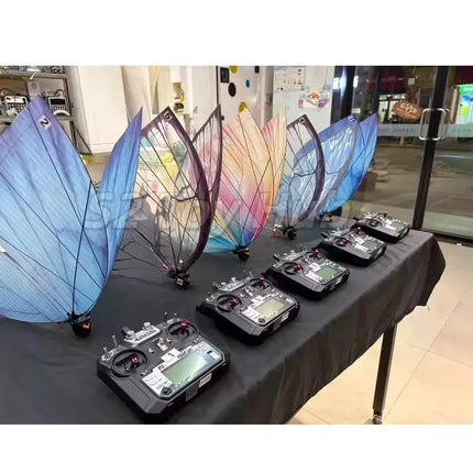 Flysky RC Butterfly Drone Bionic Flying Insect Toy with LED Light & Colorful Wings Remote Control Drone for Wedding Proposal