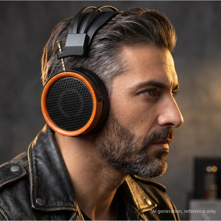 Hellodigi HD11 Headsets 53MM Speaker Open-Back HIFI Wooden Headphones With Dual 3.5mm Detachable Cable Retro-Vintage Style