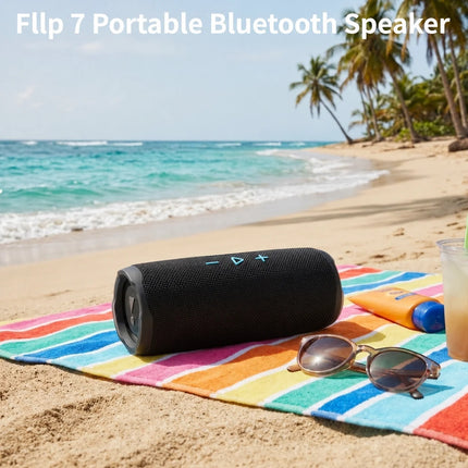 Fllp 7 Portable Bluetooth Speaker Wireless IP68 Waterproof Dustproof Deep Bass Music Player for Outdoor Camping Beach Party