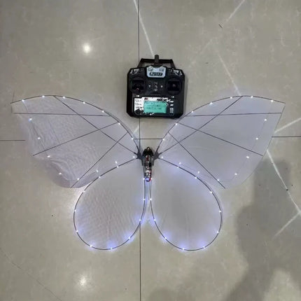 Flysky RC Butterfly Drone Bionic Flying Insect Toy with LED Light & Colorful Wings Remote Control Drone for Wedding Proposal
