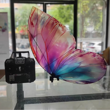 Flysky RC Butterfly Drone Bionic Flying Insect Toy with LED Light & Colorful Wings Remote Control Drone for Wedding Proposal