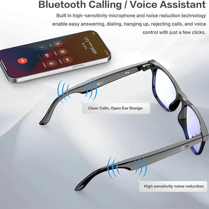 AI smart glasses, support 164 language translation, Bluetooth, anti-blue  ultraviolet, 7-day standby, waterproof, wireless music